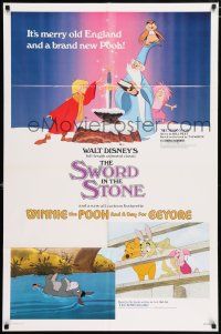 4t859 SWORD IN THE STONE/WINNIE POOH & A DAY FOR EEYORE 1sh '83 Disney cartoon double-bill!