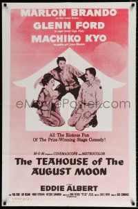 4t869 TEAHOUSE OF THE AUGUST MOON military 1sh '56 art of Marlon Brando, Glenn Ford & Machiko Kyo!