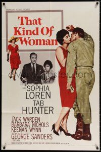 4t877 THAT KIND OF WOMAN 1sh '59 images of sexy Sophia Loren, Tab Hunter & George Sanders!