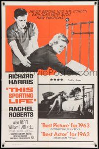 4t884 THIS SPORTING LIFE 1sh '63 Richard Harris & Rachel Roberts, Lindsay Anderson