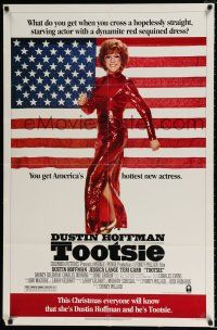 4t895 TOOTSIE advance 1sh '82 full-length Dustin Hoffman was desperate for work!
