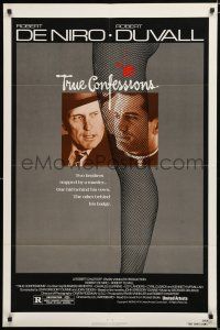 4t905 TRUE CONFESSIONS 1sh '81 priest Robert De Niro, detective Robert Duvall & sexy leg!