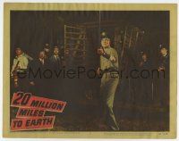4w183 20 MILLION MILES TO EARTH LC #3 '57 policemen wait as William Hopper taunts the beast!