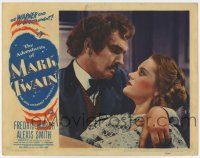 4w205 ADVENTURES OF MARK TWAIN LC '44 romantic close up of Fredric March & Alexis Smith!