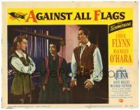 4w206 AGAINST ALL FLAGS LC #8 '52 Mildred Natwick between pirate Errol Flynn & sexy Maureen O'Hara!