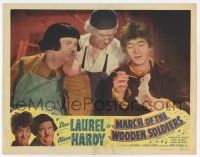 4w235 BABES IN TOYLAND LC R50 Oliver Hardy & Stan Laurel painting, March of the Wooden Soldiers!