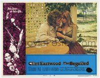 4w253 BEGUILED LC #5 '71 Clint Eastwood & young woman about to kiss after playing cards!