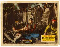 4w299 BROKEN ARROW LC #5 '50 Native American Jeff Chandler as Cochise hands gourd to James Stewart!