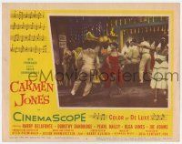 4w318 CARMEN JONES LC #3 '56 Otto Preminger, great image of Dorothy Dandridge dancing at nightclub!