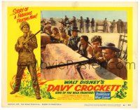4w388 DAVY CROCKETT, KING OF THE WILD FRONTIER LC #2 '55 Fess Parker, Buddy Ebsen & men in fort!