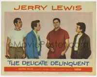 4w392 DELICATE DELINQUENT LC #6 '57 Jerry Lewis acts like a tough hood to impress the others!
