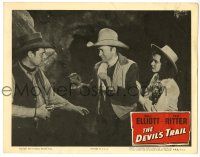 4w404 DEVIL'S TRAIL LC R55 cowboy Tex Ritter protects Eileen O'Hearn from Edmund Cobb with gun!