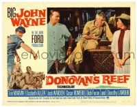 4w417 DONOVAN'S REEF LC #3 '63 John Wayne in bar watches Lee Marvin romance Elizabeth Allen!
