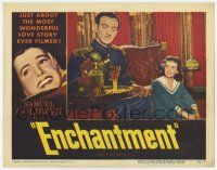 4w443 ENCHANTMENT LC #4 '49 uniformed David Niven pours a drink for Teresa Wright!