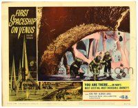 4w469 FIRST SPACESHIP ON VENUS LC #3 '62 cool image of astronauts exploring alien planet!