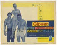 4w037 GIDGET TC '59 cute Sandra Dee on James Darren & Cliff Robertson's shoulders!
