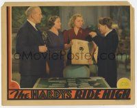 4w542 HARDYS RIDE HIGH LC '39 Lewis Stone & family stare at millionaire playboy Mickey Rooney!
