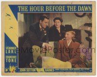 4w575 HOUR BEFORE THE DAWN LC #8 '44 Nazi spy Veronica Lake shows her map to John Sutton w/ knife!