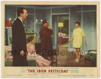 4w609 IRON PETTICOAT LC #4 '56 Katharine Hepburn in pajamas walks in on Bob Hope with his fiance!