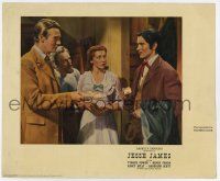 4w618 JESSE JAMES photolobby '39 Randolph Scott offers a biscuit to outlaw Tyrone Power!