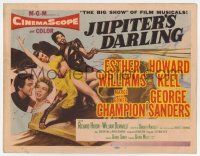 4w052 JUPITER'S DARLING TC '55 great art of sexy Esther Williams & Howard Keel on chariot!