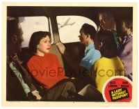 4w651 LADY WITHOUT PASSPORT LC #8 '50 Hedy Lamarr looks on as others look at airplane out window!