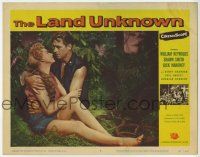4w653 LAND UNKNOWN LC #4 '57 image of Jock Mahoney holding Shawn Smith in the jungle!