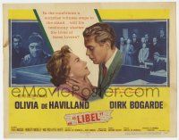 4w063 LIBEL TC '59 Olivia de Havilland & Dirk Bogarde in mistaken identity court trial!