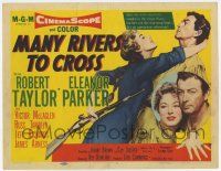 4w077 MANY RIVERS TO CROSS TC '55 Robert Taylor sends his bride Eleanor Parker back to town!
