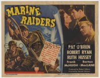 4w078 MARINE RAIDERS TC '44 artwork of Pat O'Brien & Robert Ryan with rifles & bayonets!