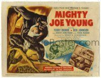 4w083 MIGHTY JOE YOUNG linen TC '49 first Ray Harryhausen, art of ape rescuing girl in tree!