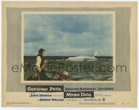 4w719 MOBY DICK LC #5 '56 best image of Gregory Peck & the whale, John Huston, Herman Melville!