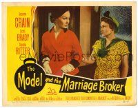 4w720 MODEL & THE MARRIAGE BROKER LC #5 '52 c/u of Thelma Ritter grabbing beautiful Jeanne Crain!