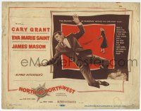 4w092 NORTH BY NORTHWEST TC '59 Cary Grant, Eva Marie Saint, Alfred Hitchcock suspense classic!