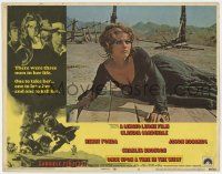 4w764 ONCE UPON A TIME IN THE WEST LC #8 '69 Sergio Leone, sexy Claudia Cardinale on the ground!