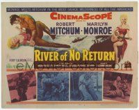 4w003 RIVER OF NO RETURN TC '54 sexy Marilyn Monroe, Robert Mitchum, Tommy Rettig, Otto Preminger