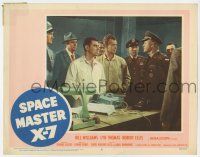 4w873 SPACE MASTER X-7 LC #8 '58 Bill Williams, Robert Ellis, police & military in staredown in lab!