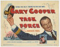 4w149 TASK FORCE TC '49 great image of Gary Cooper in uniform tipping his hat!