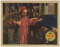 4w915 THINK FAST MR. MOTO LC '37 Asian detective Peter Lorre in disguise holding carpet by dead guy