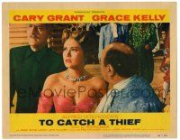 4w927 TO CATCH A THIEF LC #3 '55 close up of Grace Kelly with jewels & cool hair, Alfred Hitchcock
