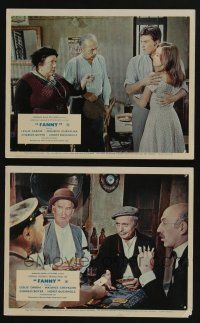 4x071 FANNY 2 color English FOH LCs '61 Leslie Caron, Maurice Chevalier, Horst Buchholz, poker!