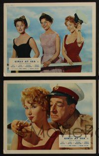 4x027 GIRLS AT SEA 5 color English FOH LCs '58 Ronald Shiner, Guy Rolfe!