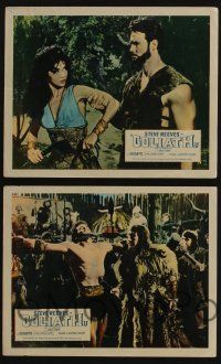 4x039 GOLIATH & THE BARBARIANS 4 color English FOH LCs '59 Steve Reeves & sexy Chelo Alonso!
