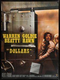 4y389 $ French 1p '71 different image of bank robbers Warren Beatty & Goldie Hawn!