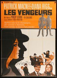 4y432 AVENGERS French 1p '68 Diana Rigg, Patrick Macnee, cool differrent art by Savkoff!