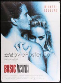4y442 BASIC INSTINCT French 1p '92 Paul Verhoeven directed, Michael Douglas & sexy Sharon Stone!