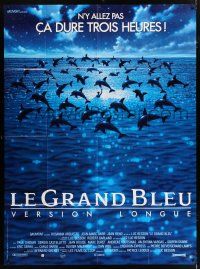 4y456 BIG BLUE French 1p '88 Luc Besson's Le Grand Bleu, cool image dolphins in ocean!