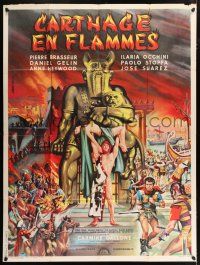 4y518 CARTHAGE IN FLAMES French 1p '60 Cartagine in Fiamme, cool different Jean Mascii art!