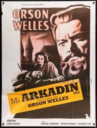 4y540 CONFIDENTIAL REPORT French 1p R70s Orson Welles as Mr. Arkadin, different art by Mascii!
