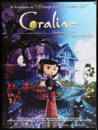 4y542 CORALINE French 1p '09 cool 3-D stop-motion animated feature, be careful what you wish for!